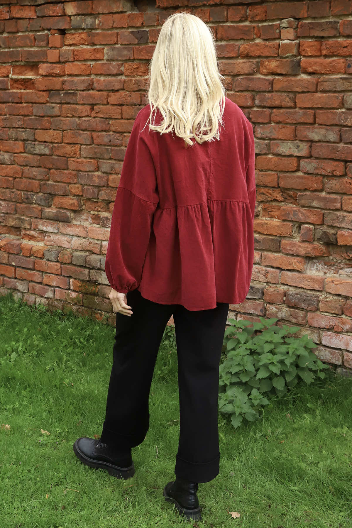 Geraldine Needlecord Top Wine