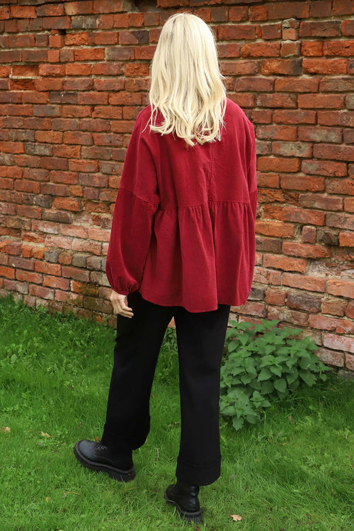 Geraldine Needlecord Top Wine - Image 4