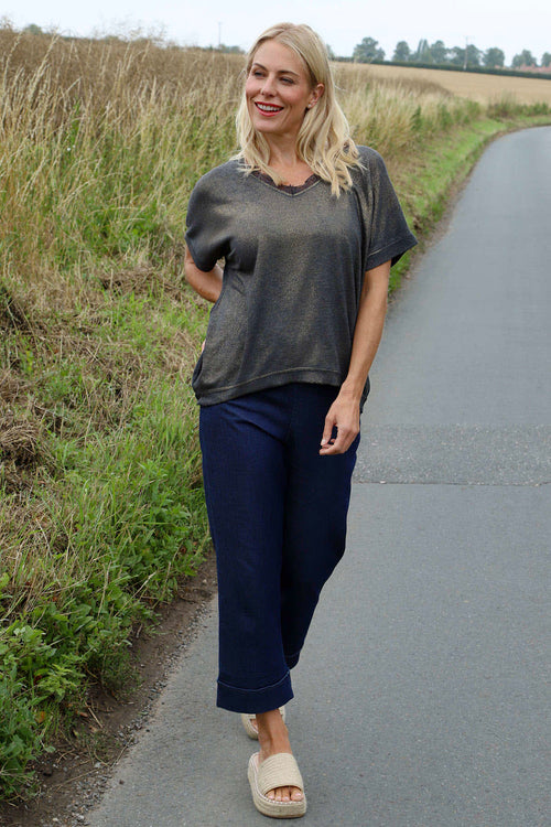 Robyn V-Neck Top Charcoal - Image 4