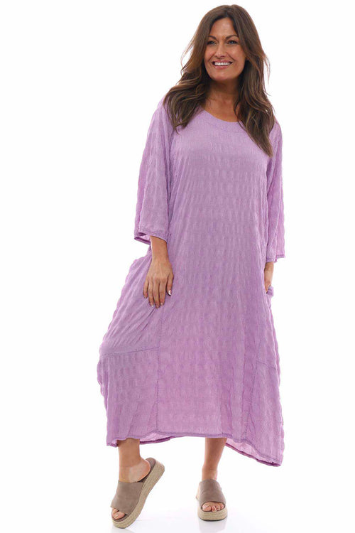 Roseanne Gingham Crinkle Dress Purple