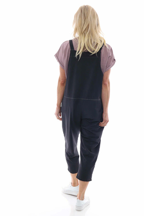 Pabo Washed Cotton Dungarees Charcoal - Image 6
