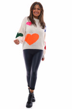 Brianna Heart Knitted Jumper Buttermilk Buttermilk - Brianna Heart Knitted Jumper Buttermilk
