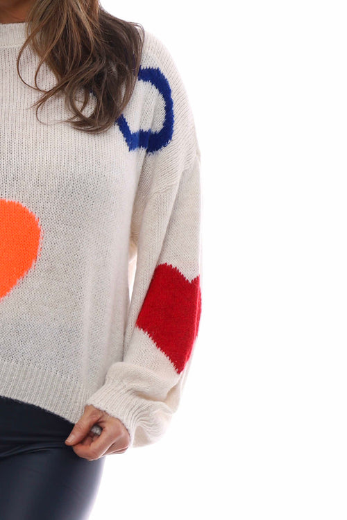 Brianna Heart Knitted Jumper Buttermilk - Image 2
