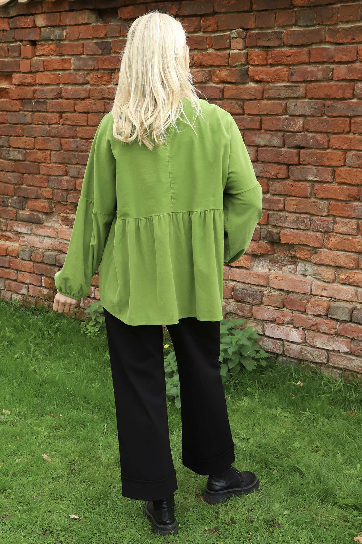 Geraldine Needlecord Top Green