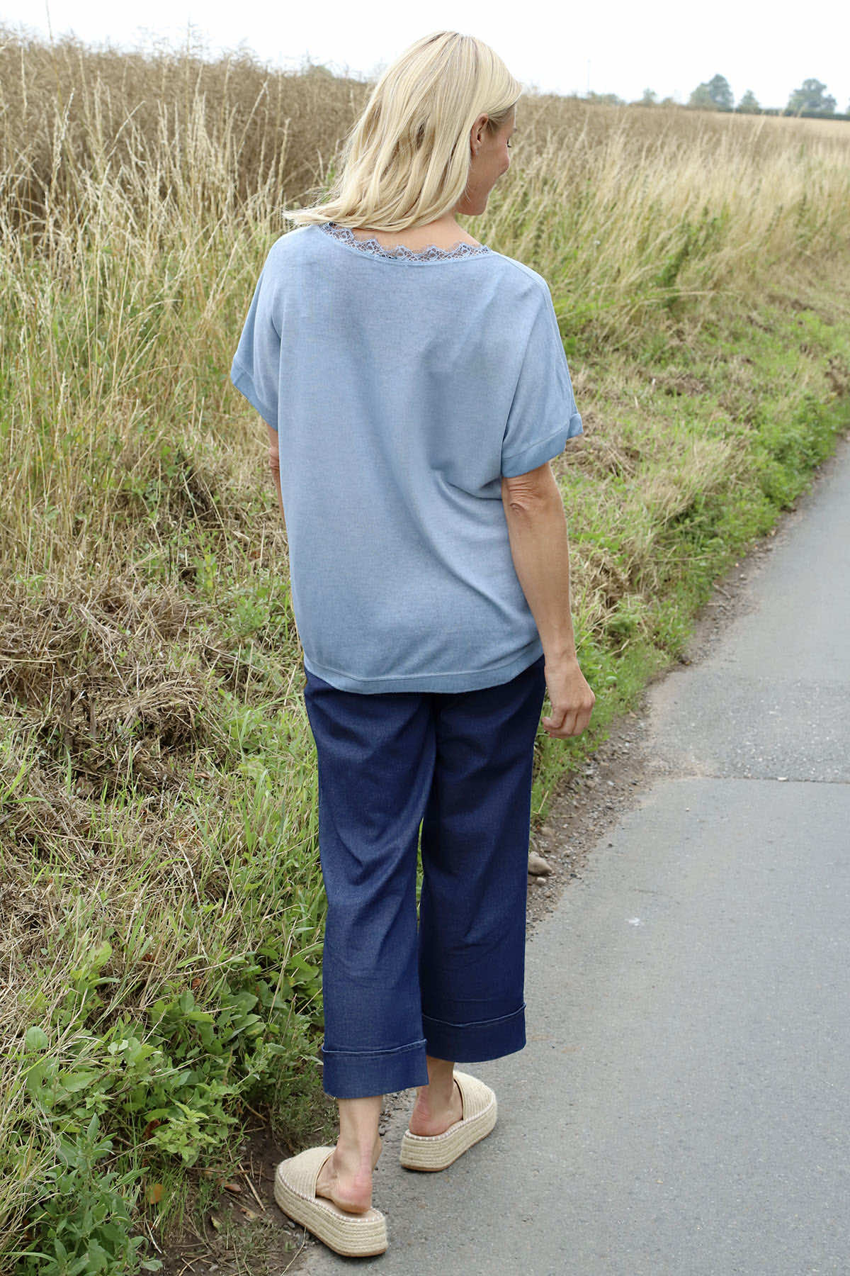 Robyn V-Neck Top Blue