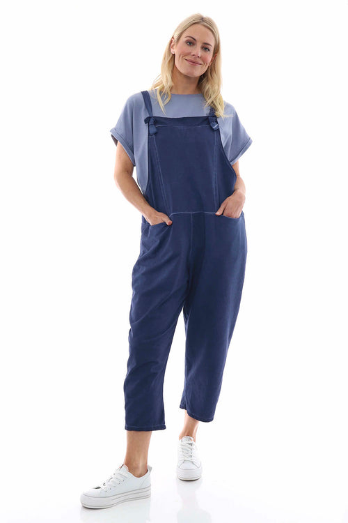 Pabo Washed Cotton Dungarees Navy
