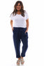Filey Cropped Linen Trousers Navy