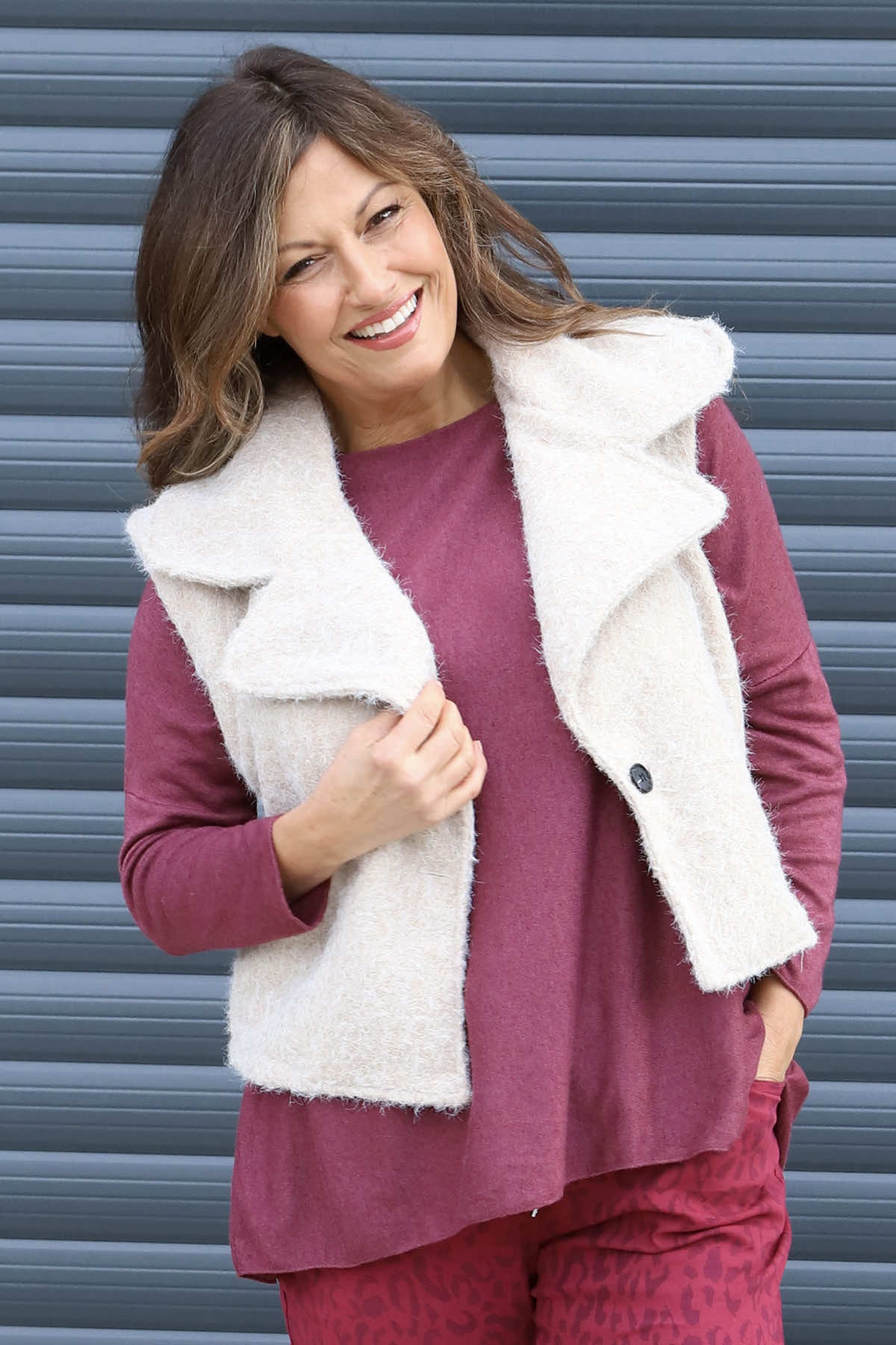 Esmeralda Gilet Stone