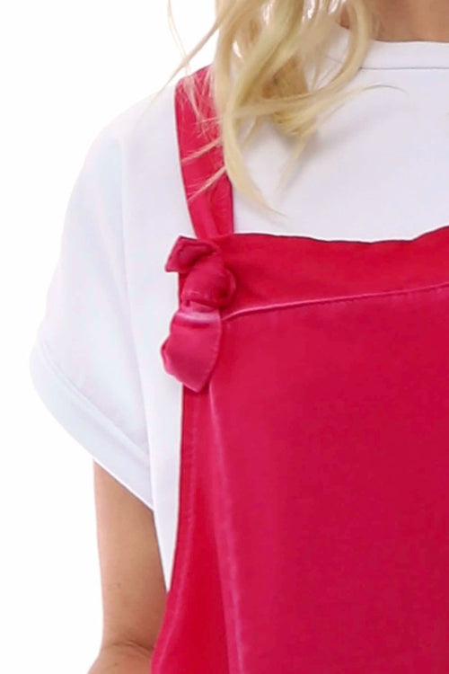 Pabo Washed Cotton Dungarees Hot Pink - Image 2