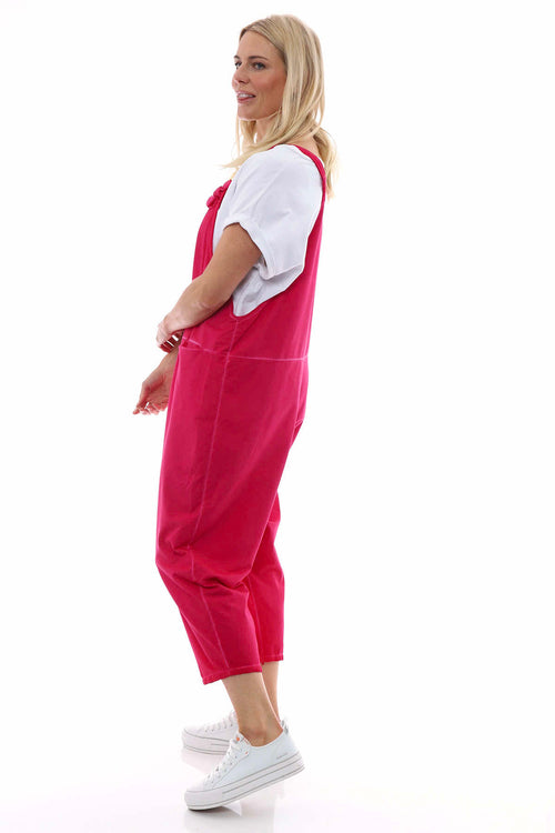 Pabo Washed Cotton Dungarees Hot Pink - Image 5