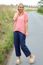 Robyn V-Neck Top Coral Coral - Robyn V-Neck Top Coral