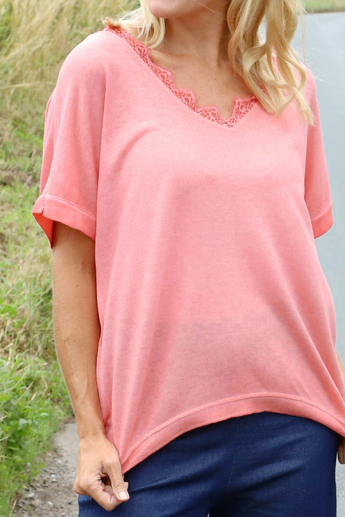 Robyn V-Neck Top Coral - Image 3