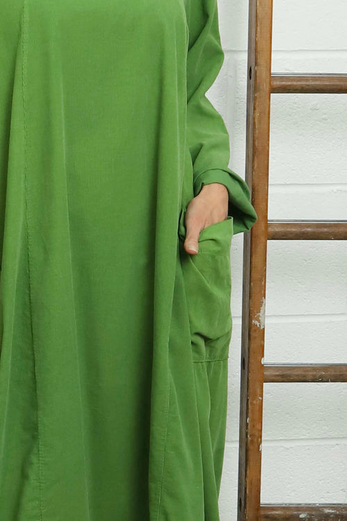 Liora Needlecord Dress Green - Image 3