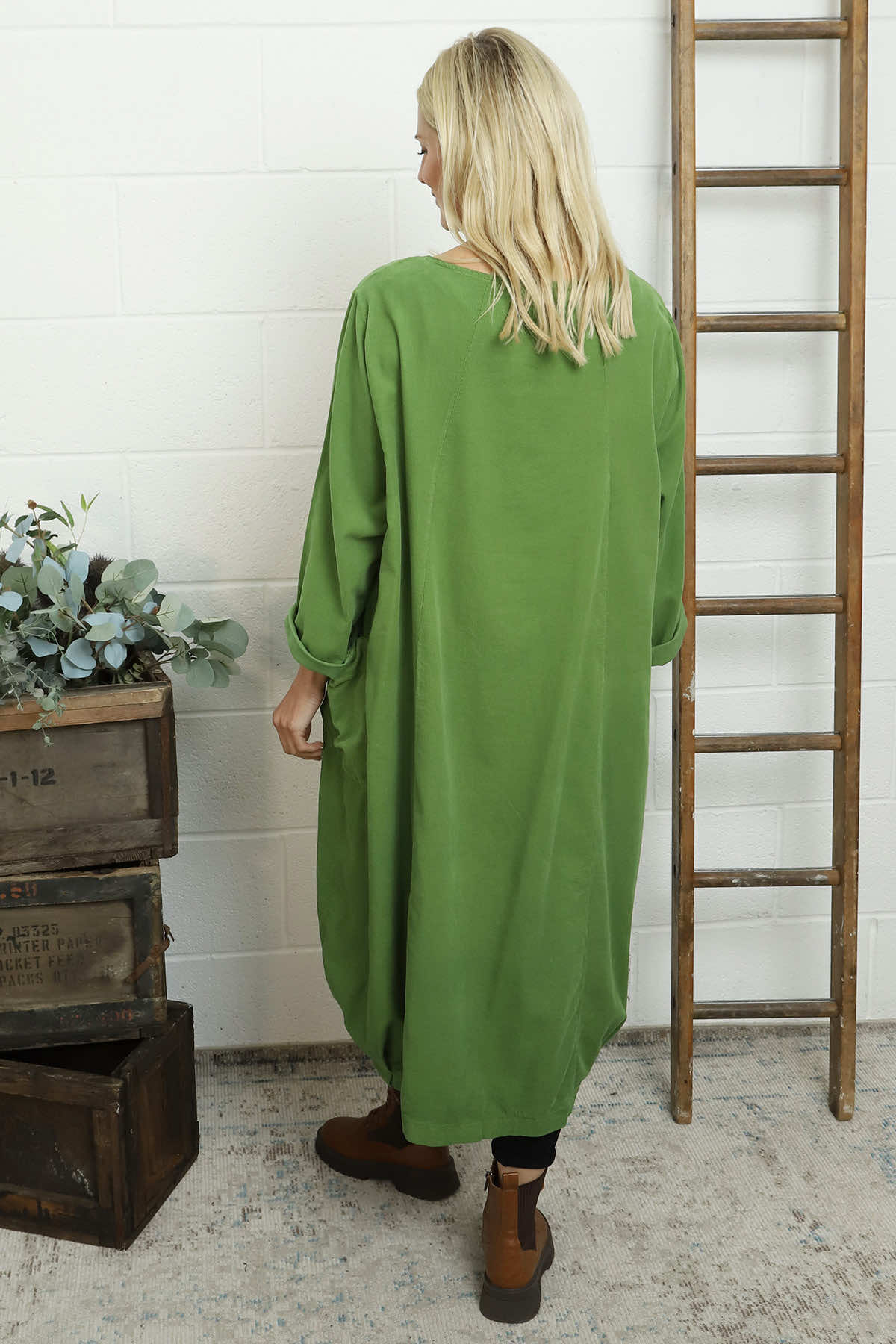 Liora Needlecord Dress Green