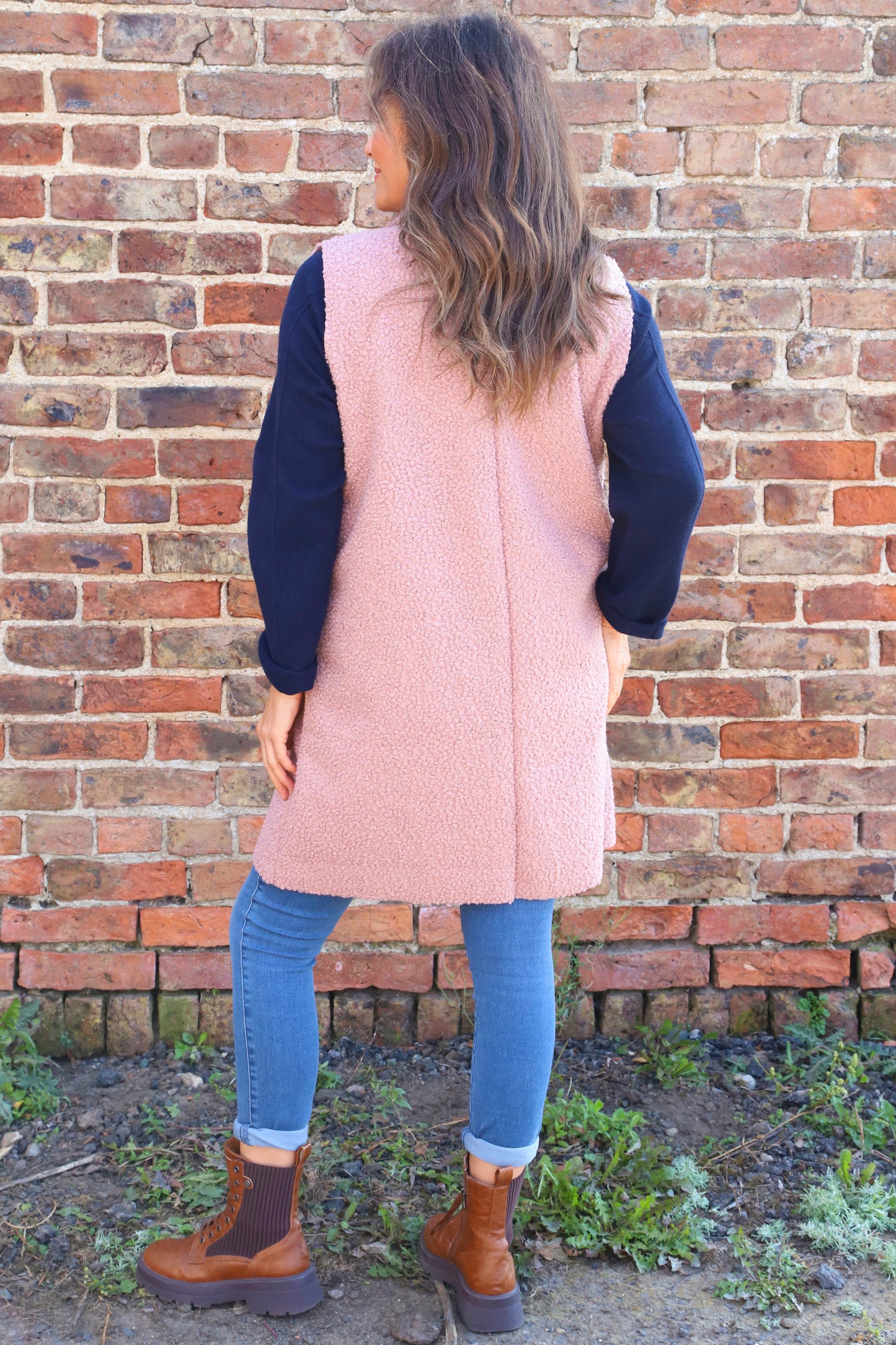 Nori Boucle Gilet Pink