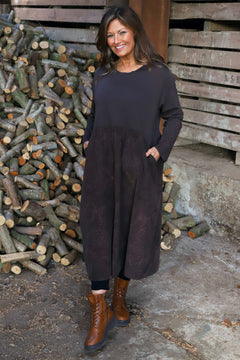 Jillian Pattern Cotton Dress Cocoa