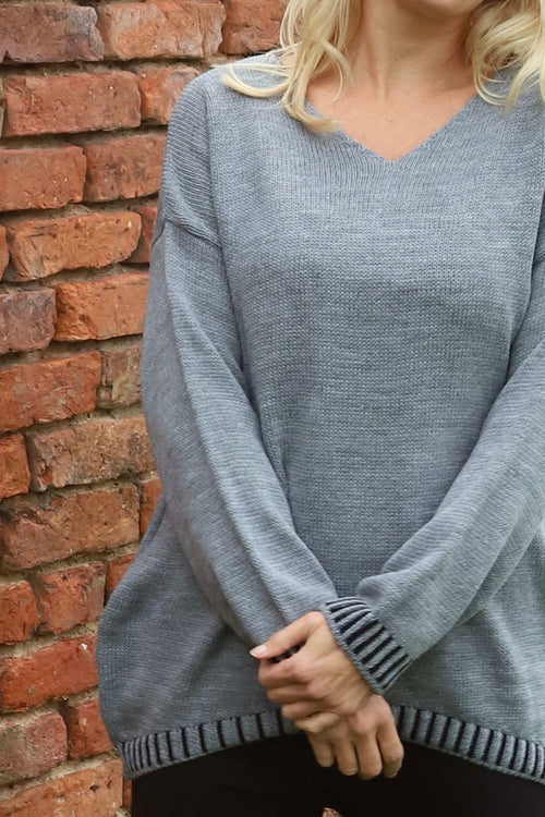 Harper Knitted Jumper Mid Grey - Image 3