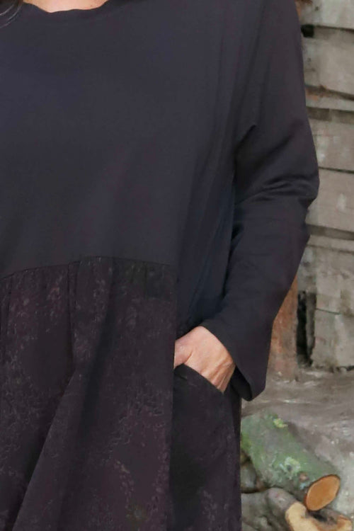 Jillian Pattern Cotton Dress Cocoa - Image 3