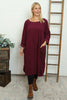 Liora Needlecord Dress Burgundy