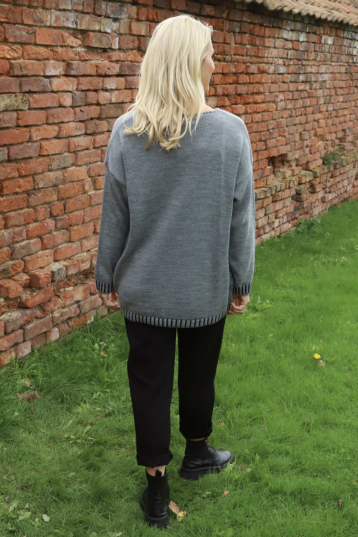 Harper Knitted Jumper Mid Grey