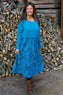 Jillian Pattern Cotton Dress Teal