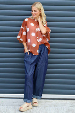 Cordelia Spot Print Shirt Burnt Orange