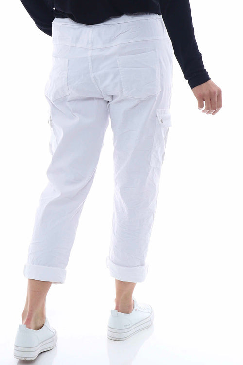 Jelani Cargo Pants White - Image 8