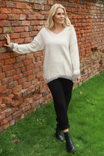 Harper Knitted Jumper Stone Stone - Harper Knitted Jumper Stone