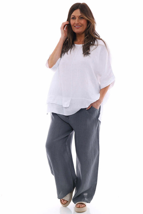 Matilda Linen Trousers Mid Grey - Image 2