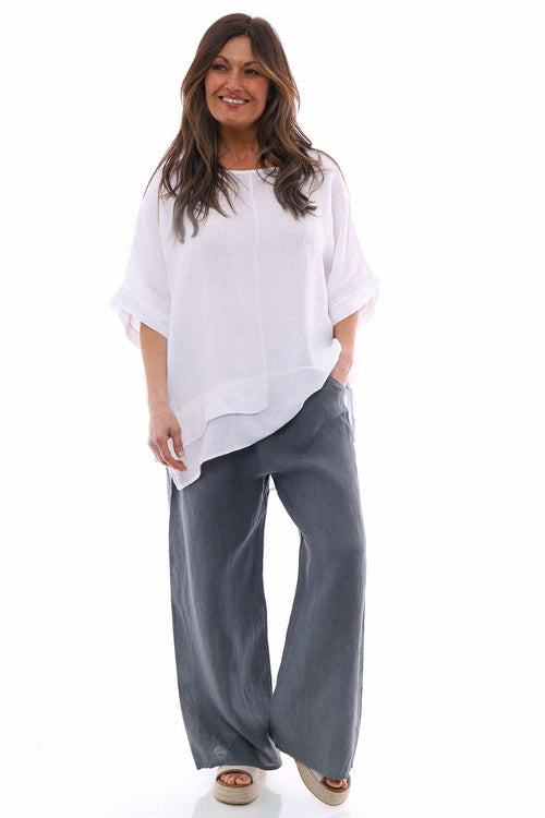 Matilda Linen Trousers Mid Grey - Image 8
