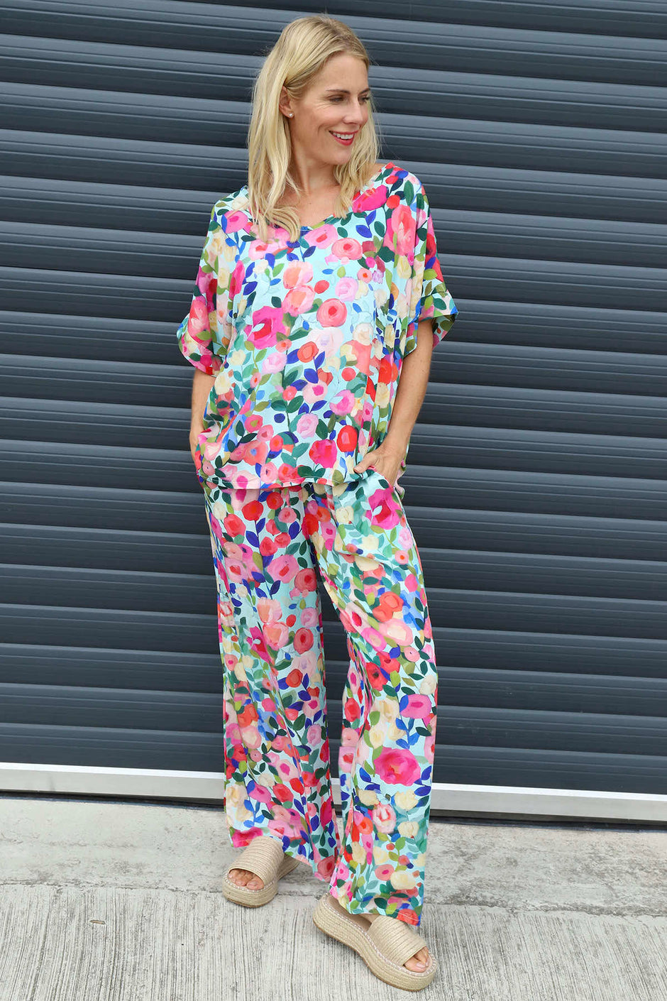 Lelia Print Trousers Mint