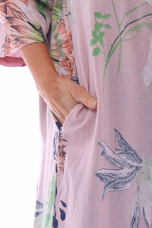 Florella Floral Linen Tunic Pink - Image 3