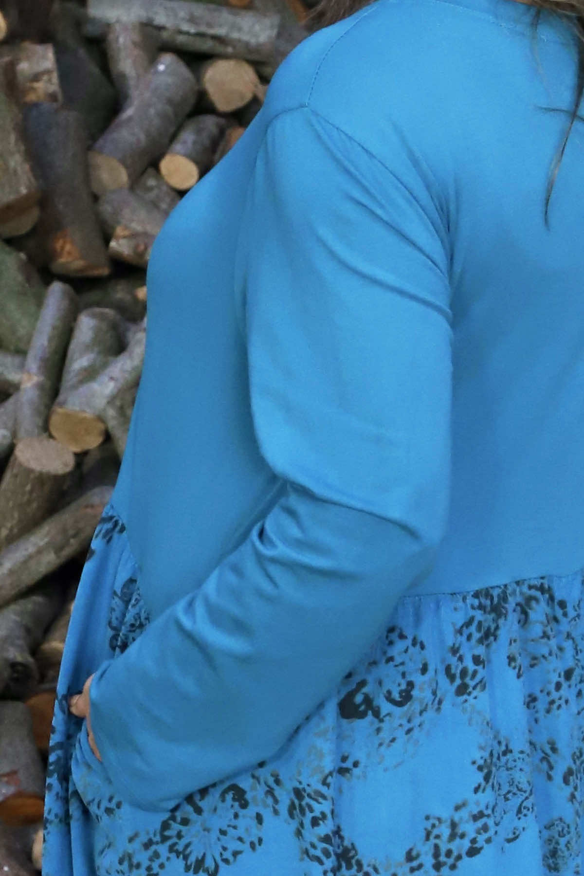 Jillian Pattern Cotton Dress Teal