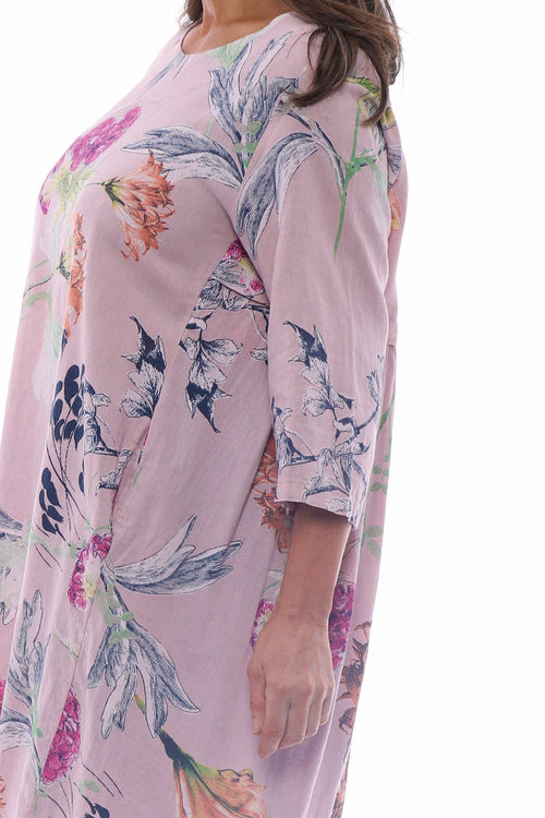 Florella Floral Linen Tunic Pink - Image 5