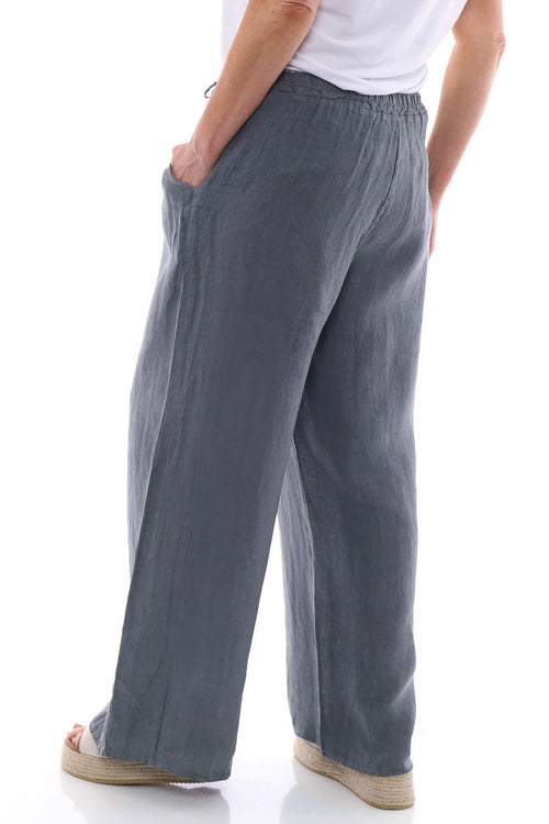 Matilda Linen Trousers Mid Grey - Image 7