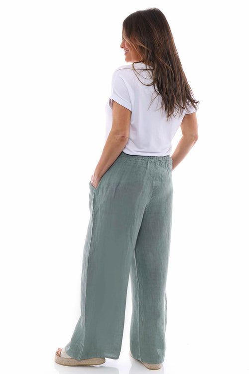 Matilda Linen Trousers Khaki - Image 6