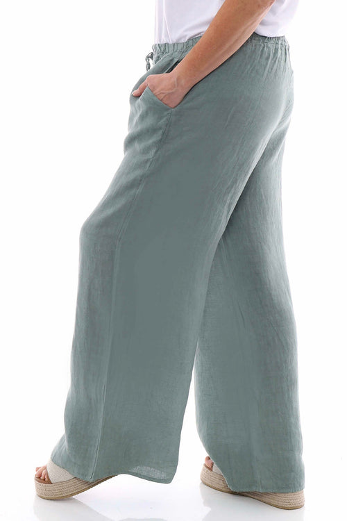 Matilda Linen Trousers Khaki - Image 7