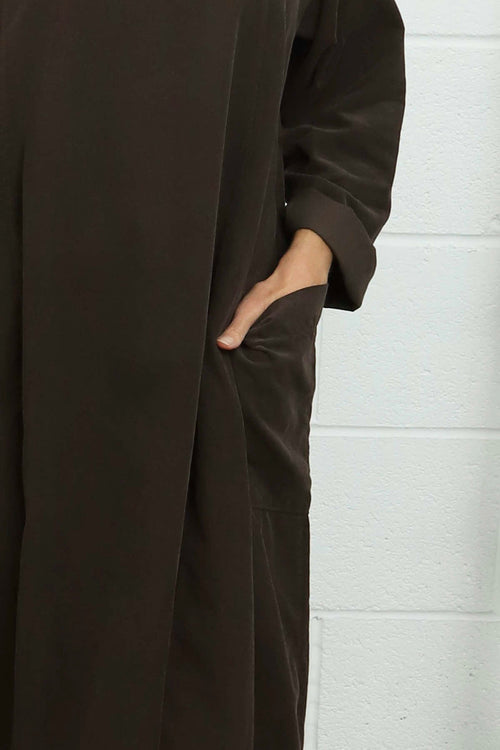 Liora Needlecord Dress Cocoa - Image 3