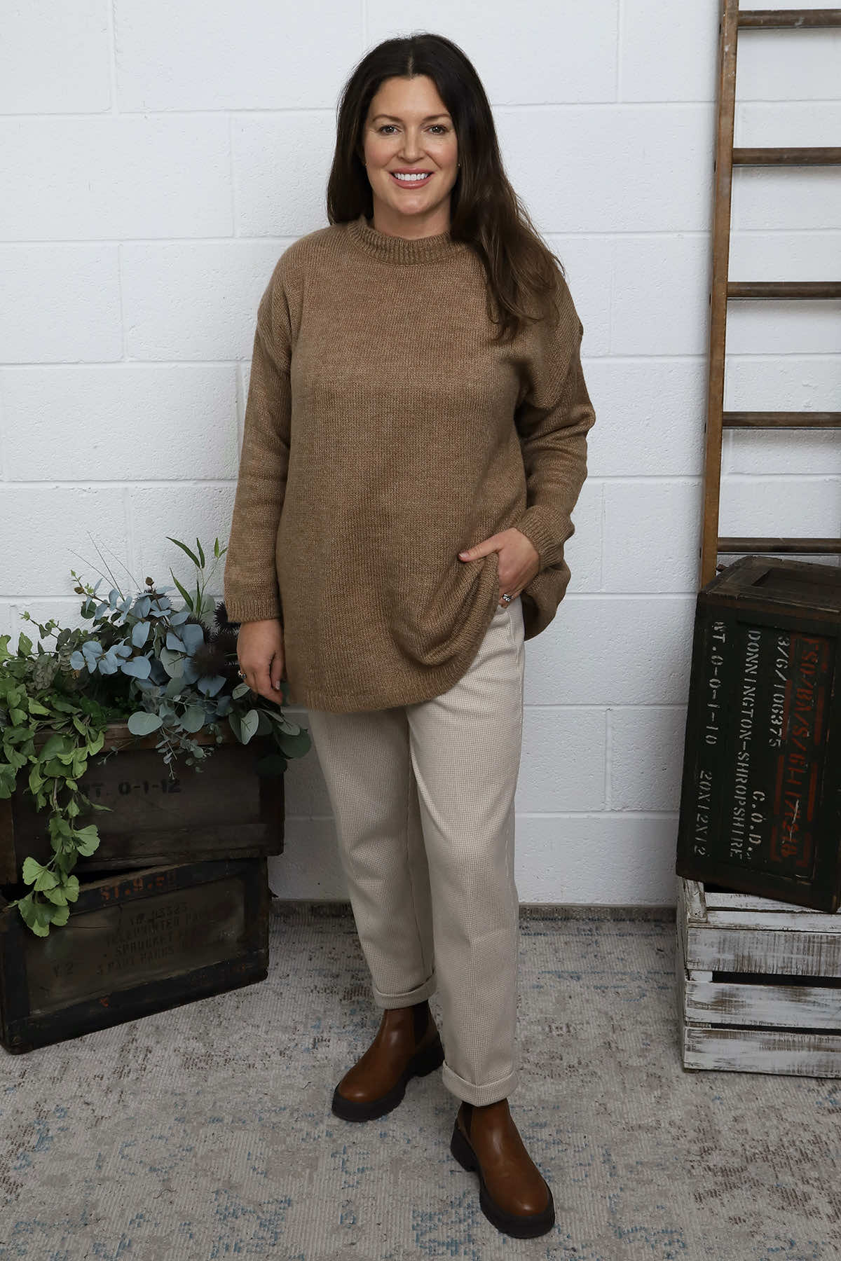 Elaine Knitted Jumper Camel