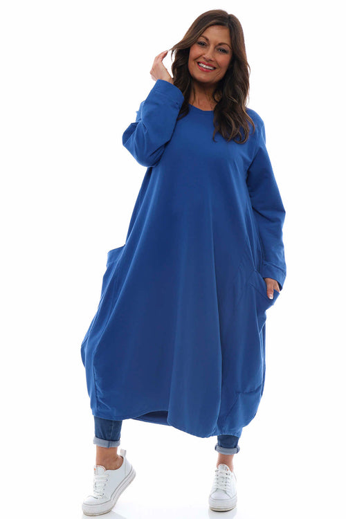 Carmella Pocket Cotton Dress Cobalt - Image 2