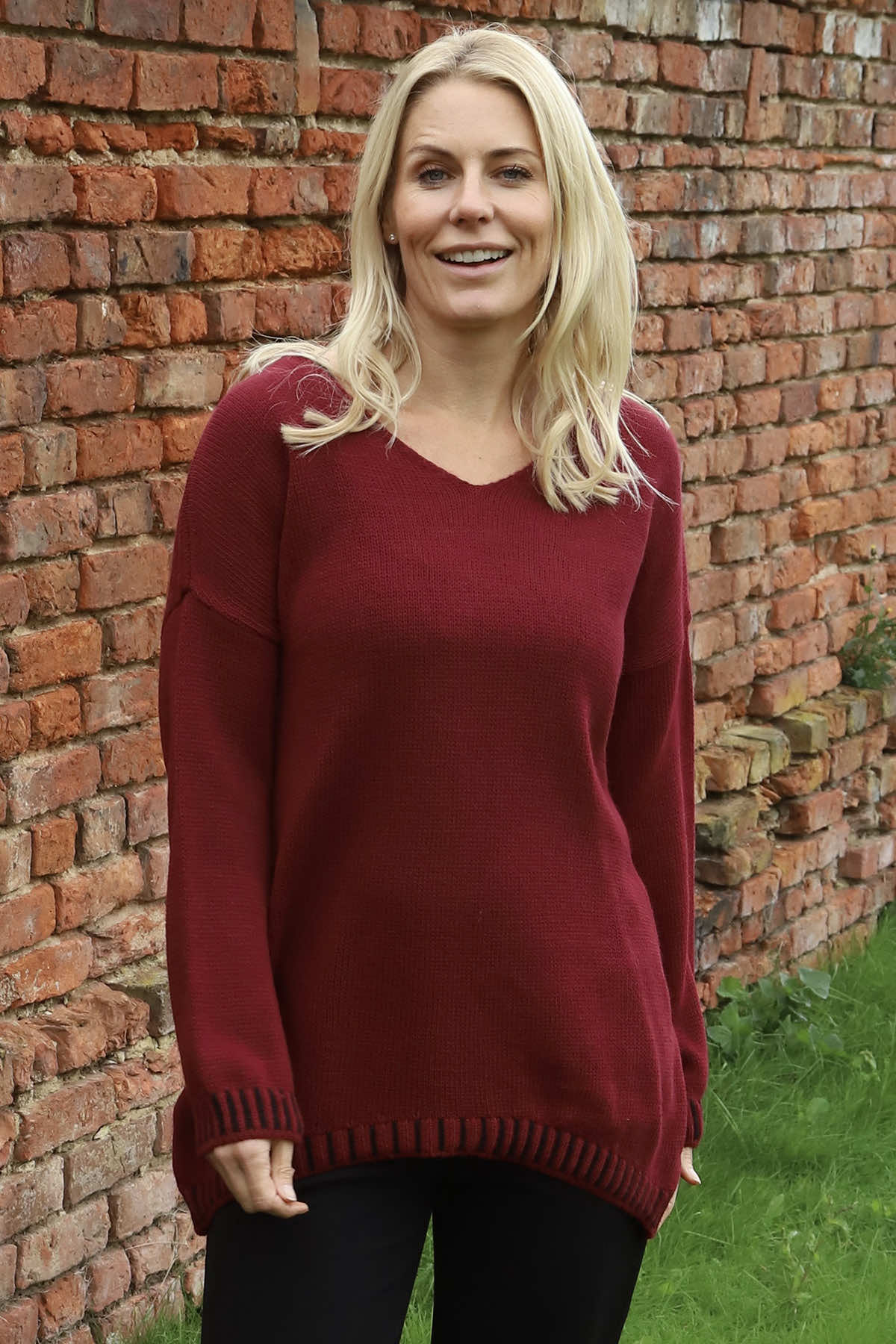 Harper Knitted Jumper Wine