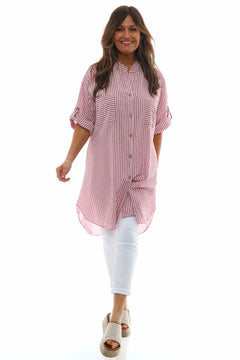 Martza Stripe Cotton Shirt Grape