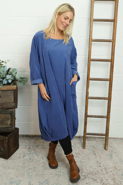 Liora Needlecord Dress Blue
