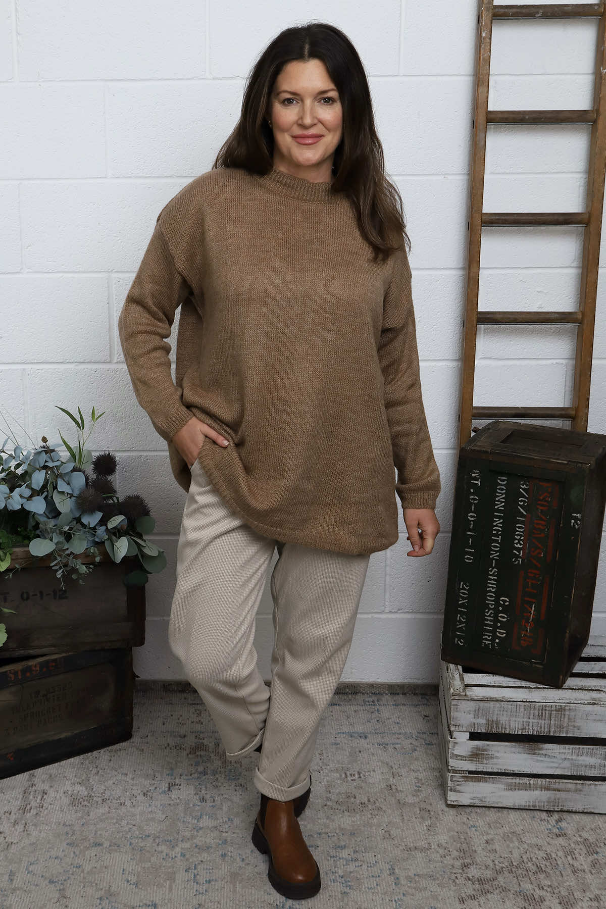 Elaine Knitted Jumper Camel