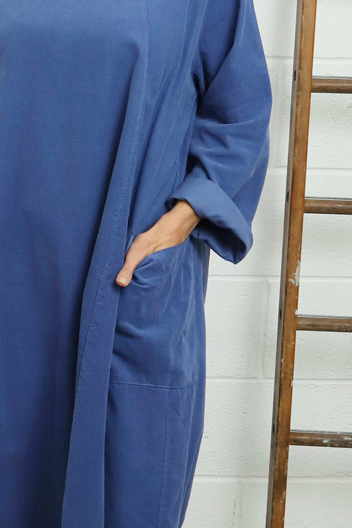 Liora Needlecord Dress Blue - Image 3