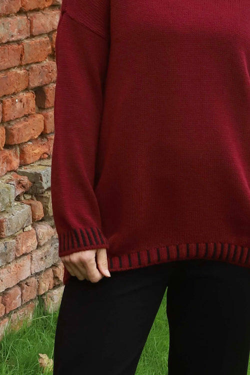 Harper Knitted Jumper Wine - Image 3