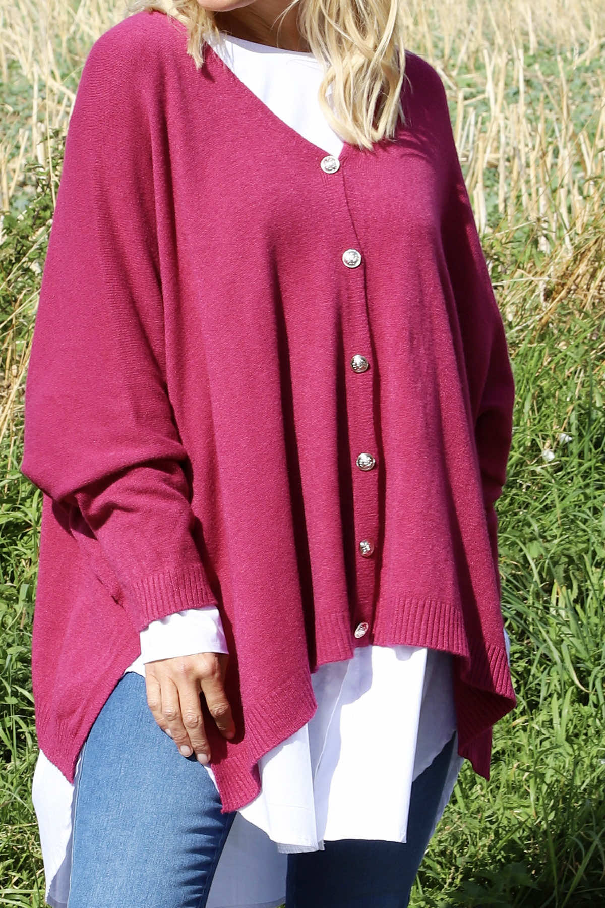 Hattie Knitted Cardigan Berry