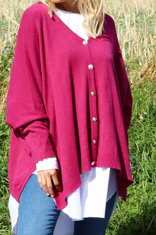 Hattie Knitted Cardigan Berry - Image 3