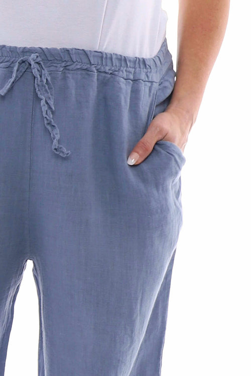 Matilda Linen Trousers Blue - Image 3