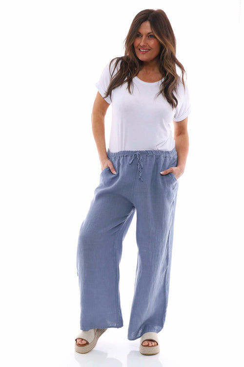 Matilda Linen Trousers Blue - Image 1